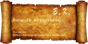 Bengyik Krisztofer névjegykártya